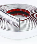 Chrome automotive trim molding coil, 16 ft length, 1 in width, self-adhesive with red liner