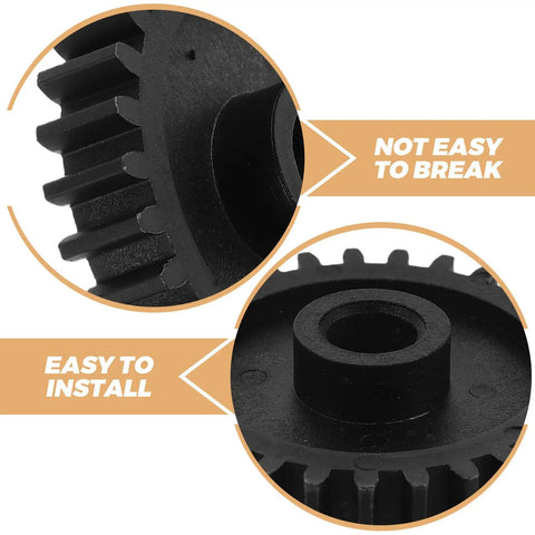 Close-up of Cf800 Water Pump Idler Gear Replacement Part Black Plastic Timing Wheel 0800-080001, highlighting durability and easy installation.