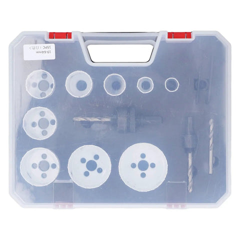 Ultimate 15 Pc Hole Saw Kit With Twist Drill Bits For Metal And Wood High Speed Steel Cutting Tools Includes Storage Box For Pro DIY Projects, closed case