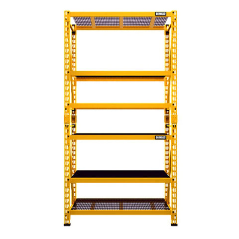 Rock Solid Steel Wire Shelving Rack With Locking Shelf Pins, Hella Expandable Industrial Storage System For Garage Workspace Featuring No Sweat Assembly And Serious Organization Game, yellow steel rack with three tiers