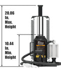 Beefy 20 Ton Pneumatic Air Hydraulic Bottle Jack With Manual Pump For Trucks And Heavy Machinery Built Tough With Rugged Base
