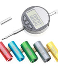 Primer Seating Depth Gauge For Rifle Rounds With Five Base Gauges 223R 308W PPC 300WM 338LM Tungsten Probe Calibration Pin And IMP MTR Digital Dial Indicator For Precise Reloading And Quick Depth Checks For DIY Reloaders. Digital dial indicator and five anodized aluminum gauge bodies