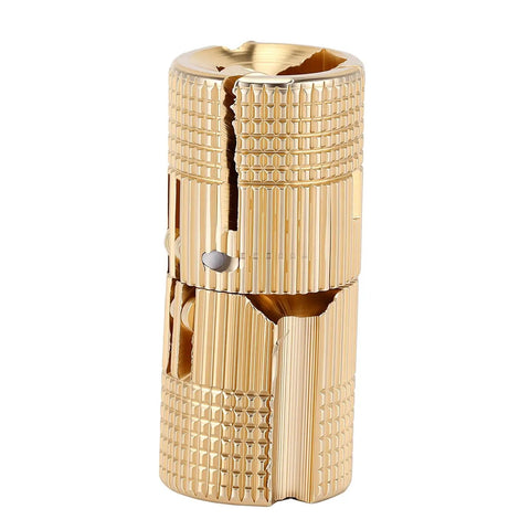 Polished Brass Hidden Cabinet Hinges 12mm Cylindrical Concealed Hinges With 180 Degree Opening for Jewelry Box