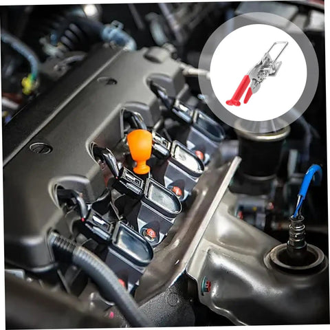 Built Tough Rubber T Handle Draw Latch for Car Hood and Toolboxes, installed in engine bay, heavy duty stainless steel construction