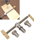 Beefy Heavy Duty Woodworking Bench Dog Clamp Desktop Clip For Portable Carpenter Tool with drill in action and metal parts close-up