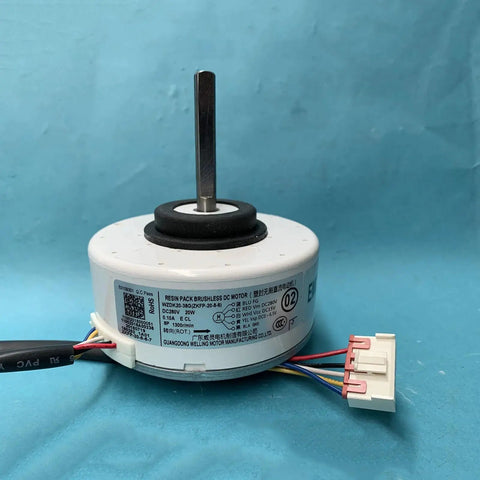 20W Brushless DC Air Conditioning Fan Motor For WZDK20-38G ZKFP-20-8-6 OEM Replacement, white with colored wires