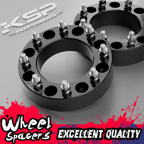 Badass 2 Inch 8x180 Wheel Spacers Forged Lug Centric compatible with Chevy Silverado 2500HD and GMC Sierra 3500HD, close-up view.