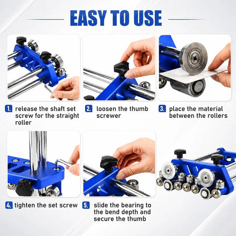 Instructions for using Sheet Metal Roller Two Station Bender For Roofing And Fabrication 0 To 100 Degree Bend Range With Large Rollers