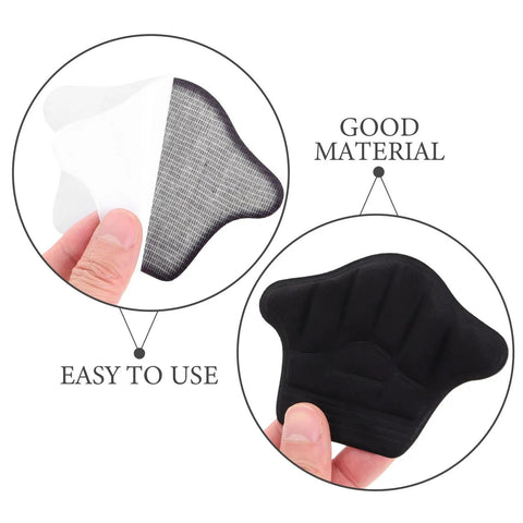 Premium Heel Grips Insert Kit Locks Your Shoes In Place Zero Wiggle Room Foam Heel Pads displayed in hand for easy use.