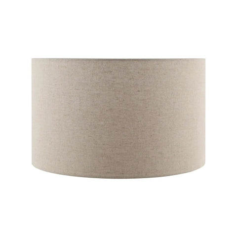Beige Linen Hardback Drum Lamp Shade With Spider Fitter 17 Inch Top 17 Inch Bottom 10 Inch Height Transitional Cylinder Shape