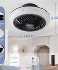 Super Quiet 18 Inch Ceiling Fan With Lights And Remote Control, Modern Flush Mount DC Motor, 360 Degree Airflow, Low Profile