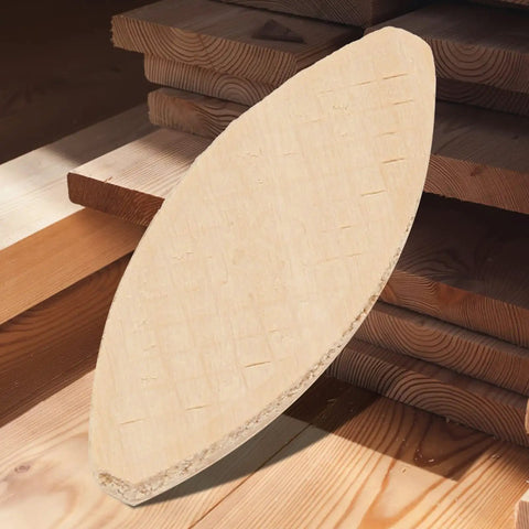 100 Pack Beech Wood Joining Biscuits Size 10 for Strong Adhesive Joints in Woodworking Boss Grade Beech Wood Biscuits close-up view