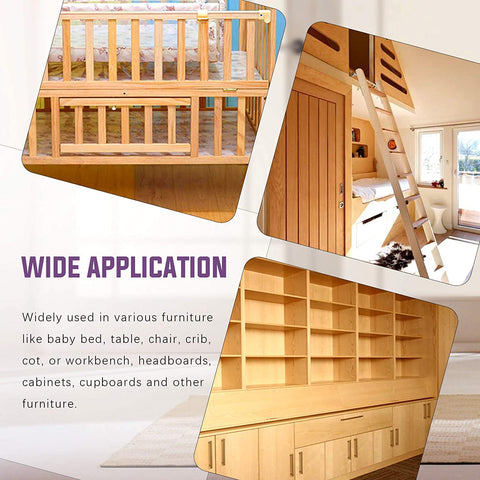 Diagram showing the 192 Piece M6 Hardware Kit For Cribs And Furniture Includes Heavy Duty Flat Head Hex Bolts Barrel Nuts Threaded Inserts