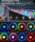 Individually Addressable RGB LED Pixel String With 500 WS2811 Bullets, 12mm Round Diffused, Outdoor 12V IP68 Waterproof on roof