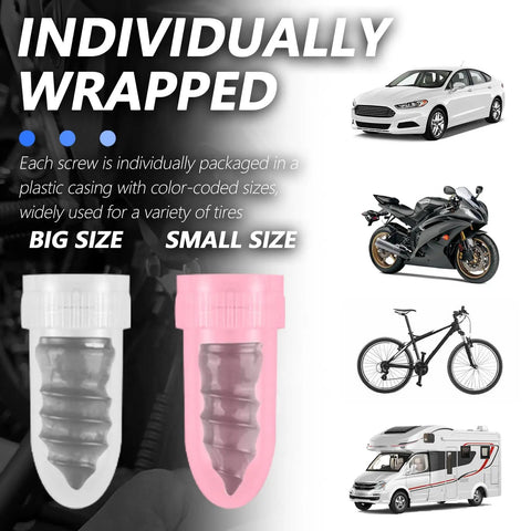 100 Piece Tire Plug Kit With Screwdriver For Quick Flat Tire Repair, thickened adhesive screws for cars, bikes, motorcycles