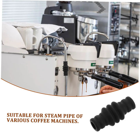 Heat Resistant Steam Wand Guard Sleeve For Espresso Machines, Foaming Insulator Wand Protector installed on coffee maker.