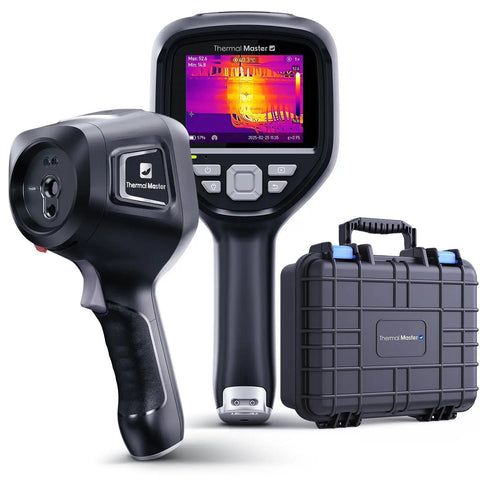 Handheld Thermal Camera With 512x384 IR Resolution 2MP Visible Camera 3.5 Inch IPS Screen Laser Rangefinder and case