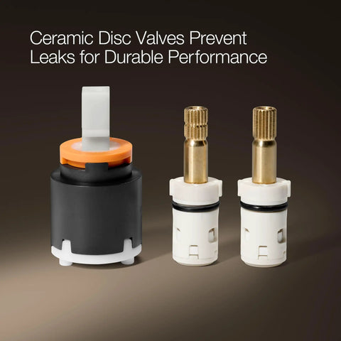Ceramic disc valves for Slick Stainless Steel Kitchen Sink Faucet With Built In Soap Dispenser And Heavy Duty Pull Down Sprayer.