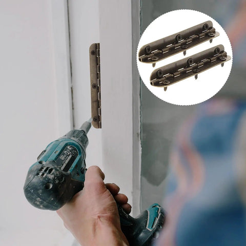 Heavy Duty Antique Small Box Hinges Pack Of Twelve With Six Hole Long Flush Cabinet Hinges for mounting on door with drill