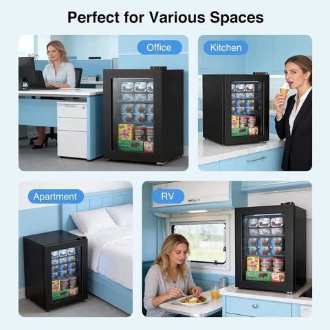 Rock Solid Compact Upright Freezer With Seven Adjustable Chill Settings To Keep Meats And Ice Cream Frosted Hard In Tiny Apartments Garage Lockers And Laid Back Weekend Hangouts in office, kitchen, RV, and apartment.