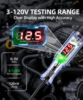 Automotive Test Light With 3 To 120V LED Digital Display And Dual Color Polarity Indicator, Pro Grade Electrical Test Pen With Sharp Steel Probe For Cars, RVs, Fuses And Electrical Troubleshooting on engine wiring