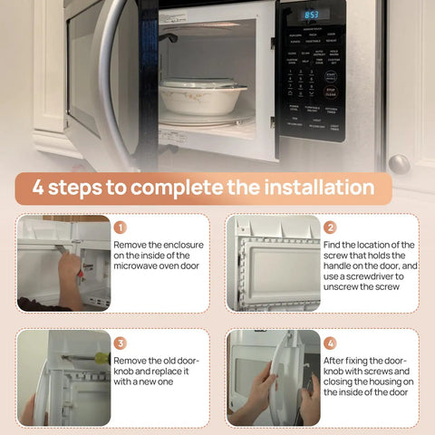 Installation guide for Door Handle Replacement For Microwave Ovens Premium ABS Plastic With Thermal Insulation