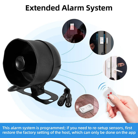 Heavy Duty Wifi Siren Host For Smart Home Security Rock Solid Knockout Protection Expanding Up To Fifty Sensors Without Hassle, black alarm siren mounted.