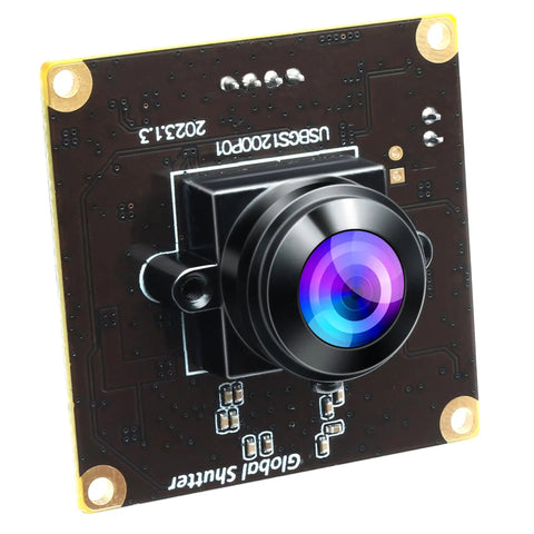 Global Shutter USB Camera Module with 2MP High Speed 90fps Rig-Ready UVC Sensor and 200 Degree Fisheye Wide Angle Lens