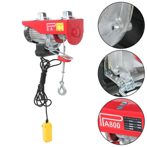 Heavy Duty 1760 Lb Electric Hoist With Remote Control 110V Overhead Winch Steel Cable Built For Industrial Warehouses Construction Sites
