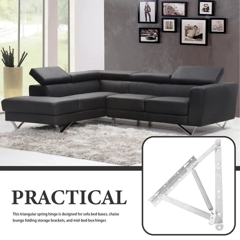 Triangular spring hinges for sofa bed and cabinet doors heavy duty hot rolled steel foldable lift up hinges in living room