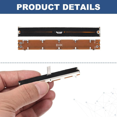 Five Pack Linear Slide Potentiometers 7 Pin B10K 75mm Length With 60mm Travel And 4X12MM Handle Faders For Dimming Tuning And Mixing Consoles
