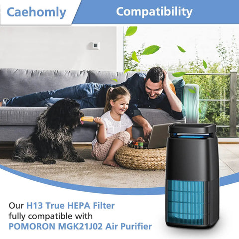 MJ002H Replacement Filter For POMORON 4 In 1 Air Purifier H13 True HEPA in living room setting