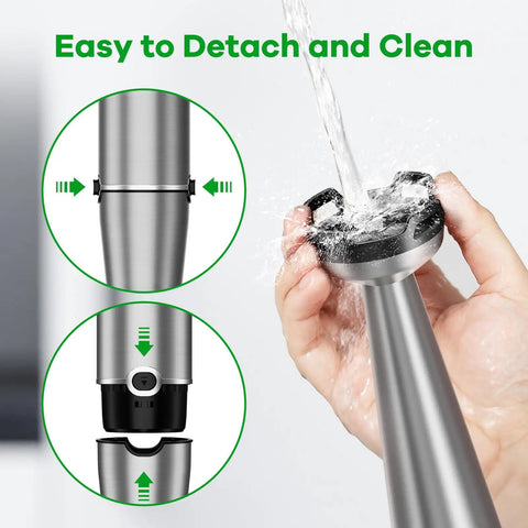 Heavy Duty Immersion Blender Handheld Corded 1100W Full Copper Motor 5-in-1 Hand Blender Set showing easy detachment and cleaning.