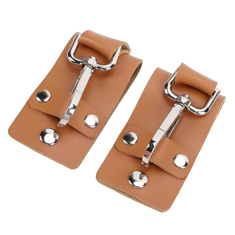 Slick Slim PU Leather Belt Key Holder With Detachable Keyring and Fixed Loop, Brass Hook Key Organizer, brown leather view