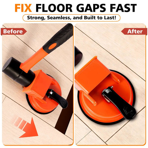 Floor Gap Repair Tool For Laminate Wood Tile And Vinyl Floors With Durable Iron Build Compact Design And Rubber Hammer Suction Cup Feature