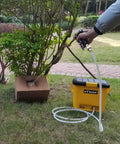 Using Compact Portable Pressure Washer With 5 Gallon Tank And 255 Psi For Easy Car Washes Pet Bath Home And Patio Cleaning