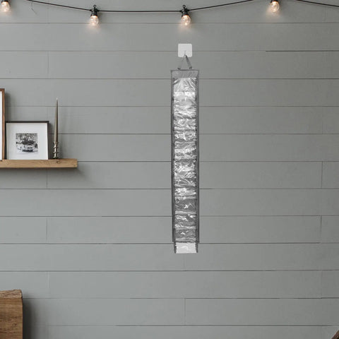 Double Sided Hanging Clothes Organizer Bag Keeps Your Closet Hella Tidy And Super Easy To Grab What You Need For Daily Storage And Simple Home Organization Vibes That Make Your Space Game Strong, grey dual pocket design.