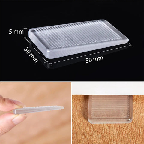 Rubbery Clear Table Shims Set Of 4 Level Wedges for home improvement tables, beds, toilets, adjustable 2mm to 5mm thick