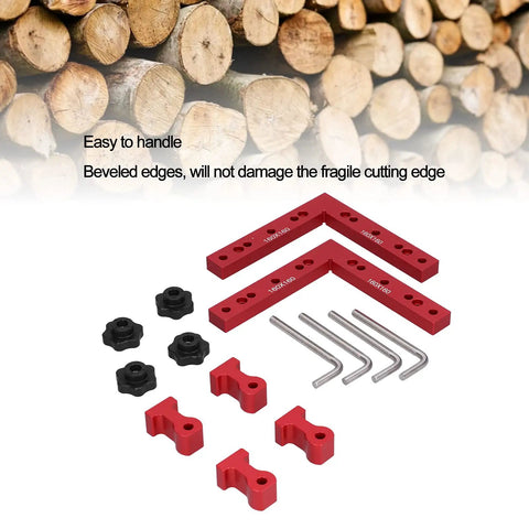 Straight Shooter Aluminum Woodworking Jig For Snap Tight Corner Clamping And Splicing 160X160Mm parts including corner blocks and accessories.