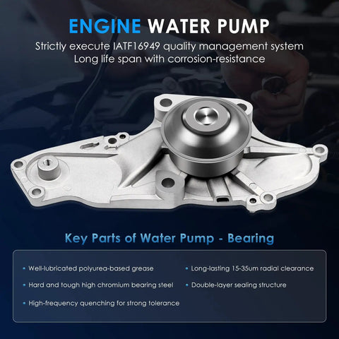 Close-up of an engine water pump component in the Engine Timing Belt Kit With Water Pump For Honda And Acura V6 Cars 2003-2018