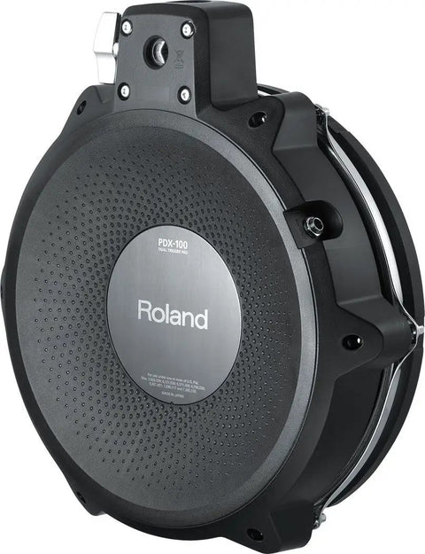 10 Inch Mesh Head V Drum Pad For V Drums With Dual Trigger Sensor And Metal Rim Hoop, side angle view