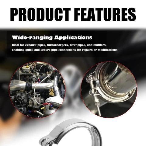 4 Inch V Band Clamp With T Bolt Stainless Steel Exhaust Clamp For Turbo Downpipes And Exhaust Systems in application.