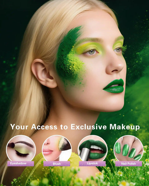 Dope Mica Powder Set Six Vivid Tones For Epoxy Resin Soap Making Nail Art And Candle Pouring Portable Pigment Palettes for creative green makeup look.