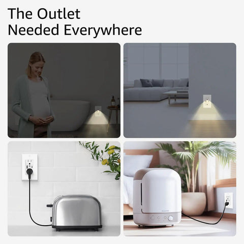 Straight Up Dependable USB C Wall Outlet With Soft Night Light, 20 Pack 24W Fast Charging Socket, Smooth 15A Receptacle For Dorm Life And Home Upgrade, White Faceplate Included in various home settings.