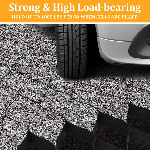 Car on Geogrid Ground Grid 4 Inch 9x17 Ft Geocell Cellular Confinement System Paver For Gravel Stabilizer Built Tough HDPE