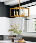 Six Light Kitchen Island Pendant Lighting Over Island With Glass Decor Dope Modern Farmhouse Look In Black And White Gold Finish Perfect For Dining Room Living Room Cafe Or Bar