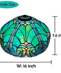 16-Inch Wide Victorian Style Stained Glass Lampshade For Table And Floor Lamps Handcrafted Real Leaded Glass Shade