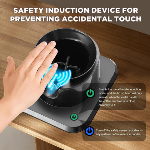 Safety induction device for preventing accidental touch on Straight Up Game Changer Handle Sensor for Coffee Knock Box.