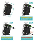 Back wiring of Six Pack Self Test GFCI Outlets With Tamper Resistant And Weather Resistant Construction, 15 Amp 125 Volt