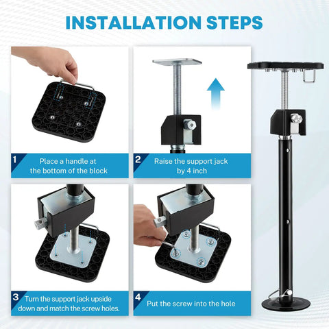 Installation steps for Upgraded RV Slide Out Support Jacks With Flat Top Blocks Set Of Two Plug And Play Gear for Trailers.
